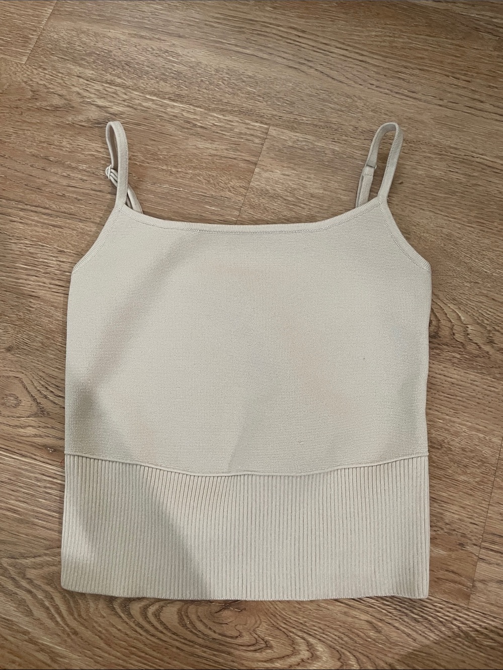 Express Cream Ribbed Hem Camisole